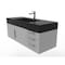 Castello Usa Amazon 48" Wall Mounted Gray Vanity With Black Top And Brushed Nickel Handles CB-MC-48G-BN-2056-BL - alternate 2